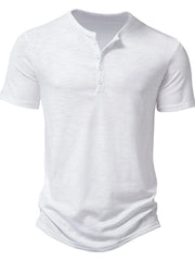 Solid Casual Round Neck Henley -shirt