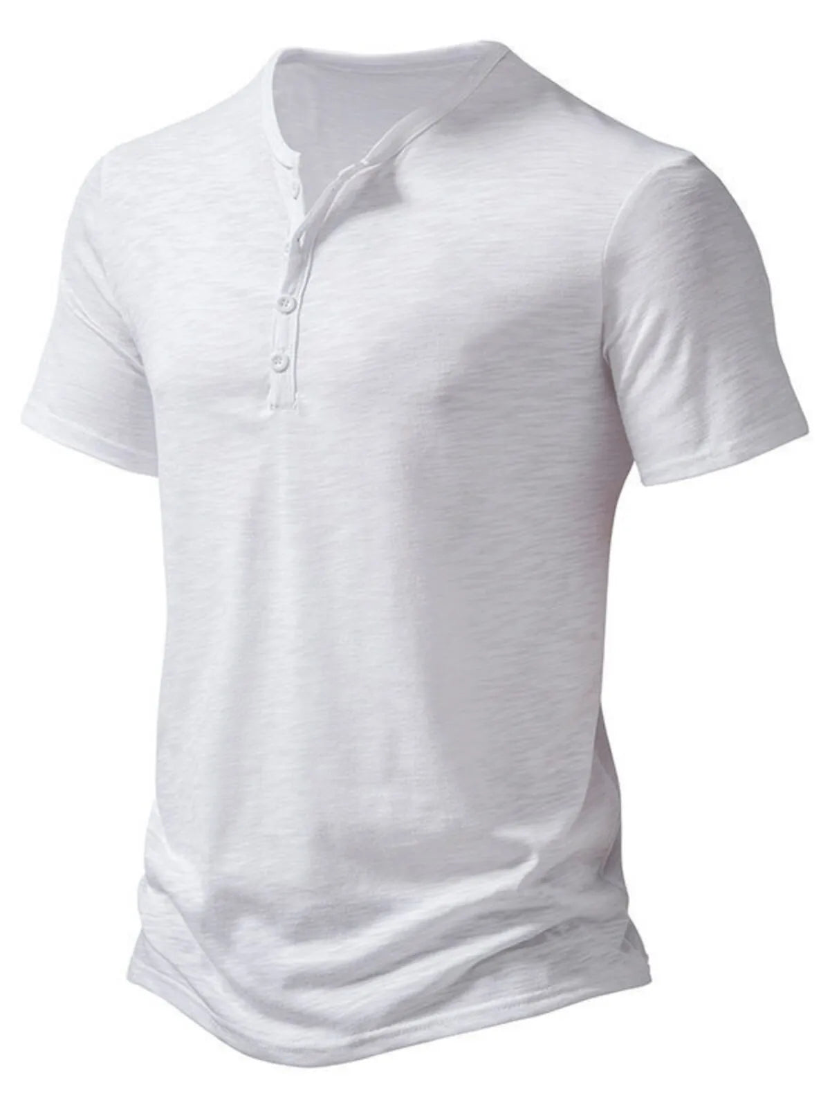 Solid Casual Round Neck Henley -shirt