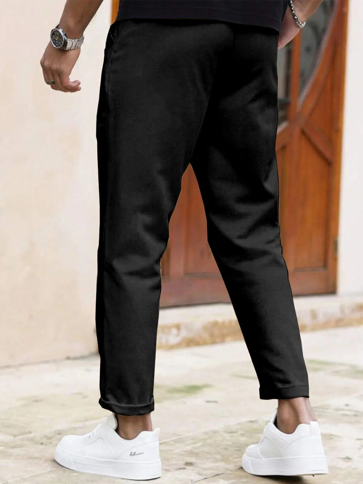 Solid Casual Straight-leg pants