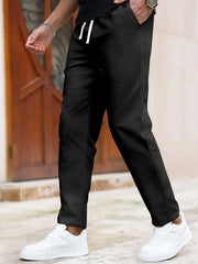 Solid Casual Straight-leg pants