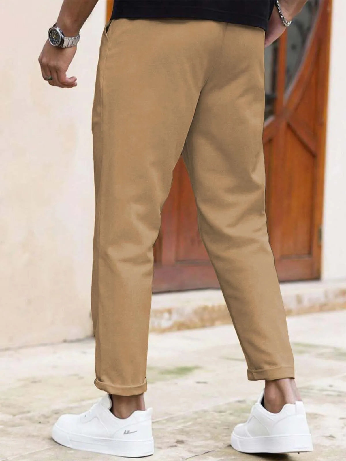 Solid Casual Straight-leg pants