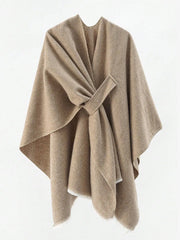 Solid Cloak Cap Sleeve Cardigan