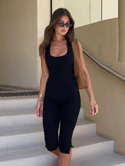Solid Color Chic Casual Comfy Skinny Daily Wear Jumpsuit