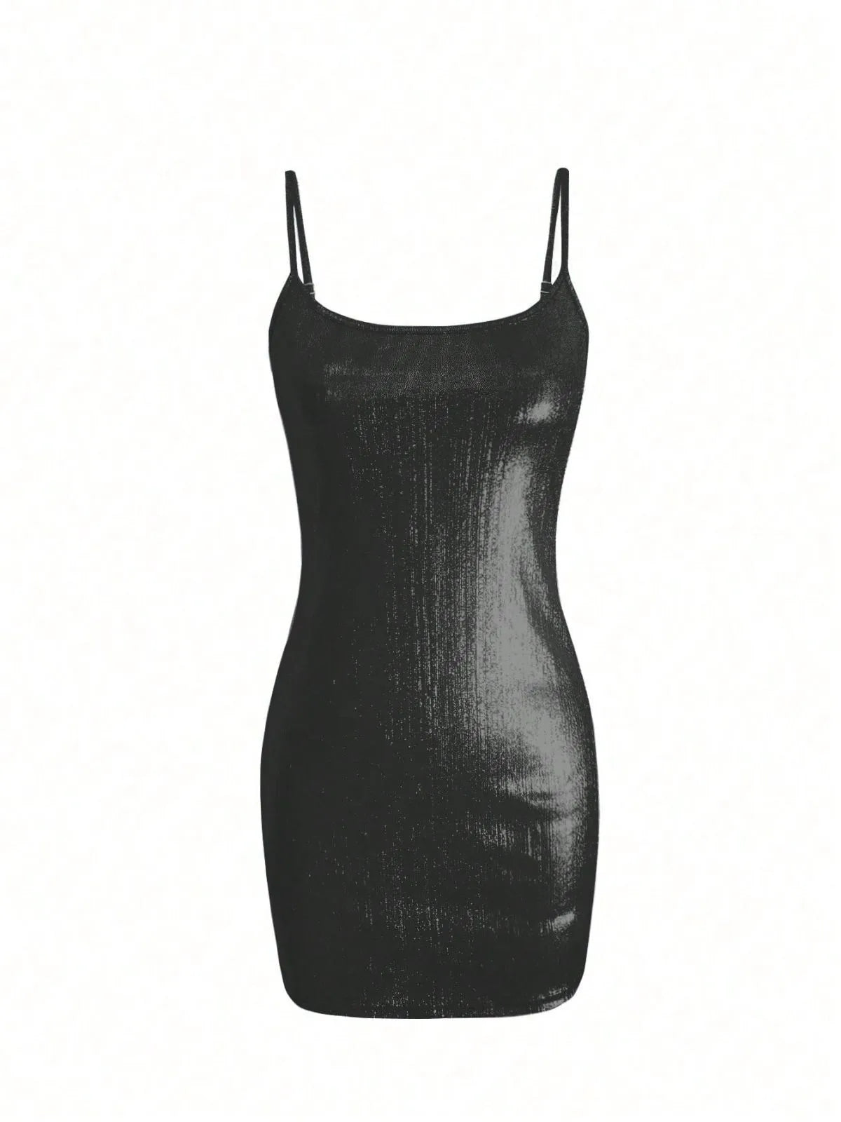 Solid Sexy Sequin Spaghetti Strap Bodycon Dress