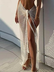 Solid Crochet Cutouts Cover Up