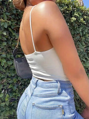 Solid Cut Out Spaghetti Strap Cami