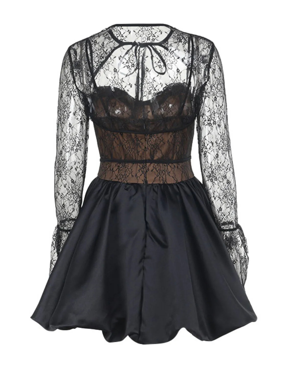 Solid Dark Style Halloween Slim Sexy Lace Spaghetti Strap A-line Dress