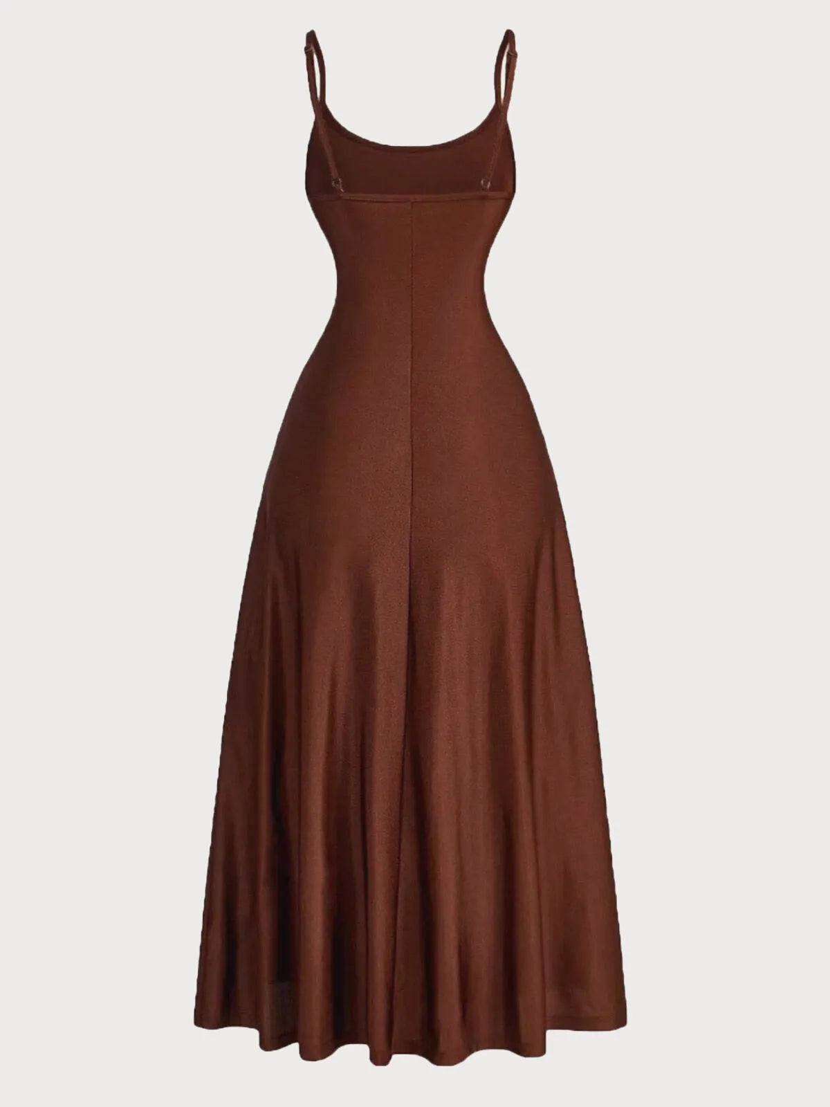 Solid Elegant Ruched Waist Spaghetti Strap A-line Dress