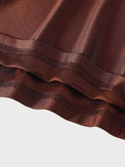Solid Elegant Ruched Waist Spaghetti Strap A-line Dress