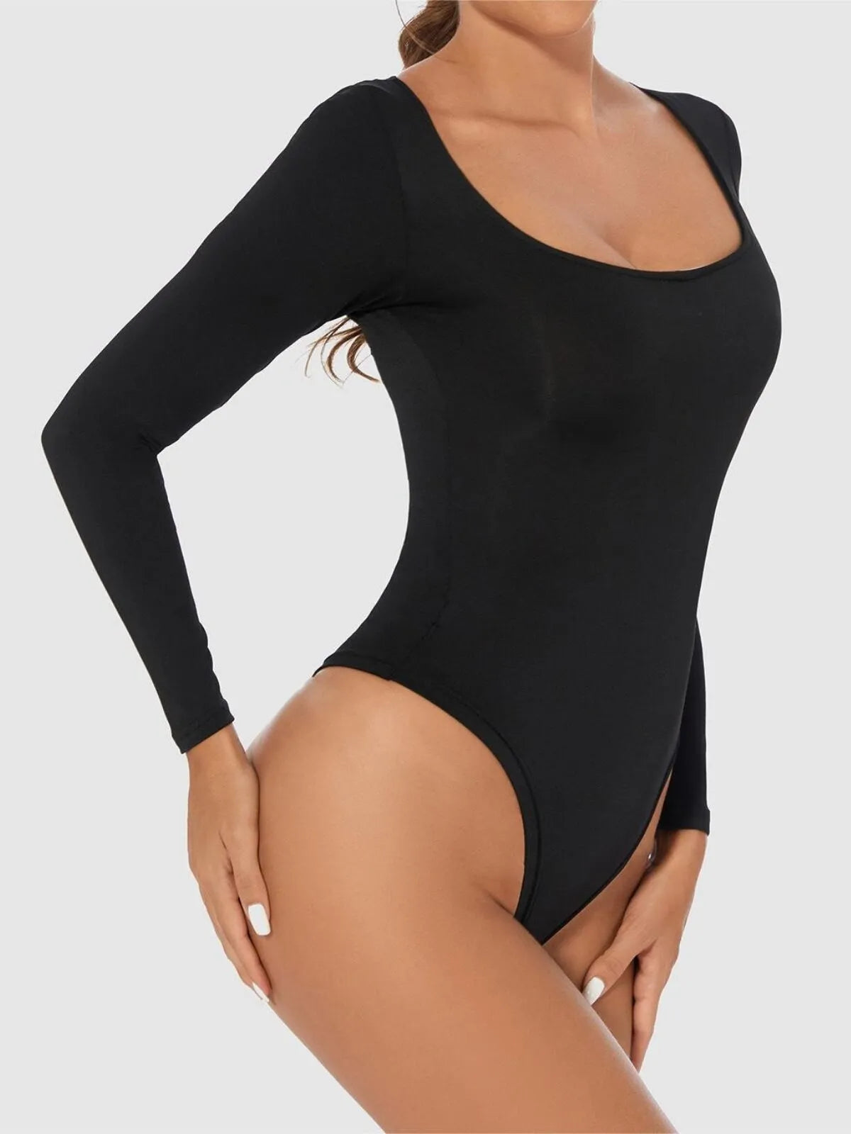 Solid Essential Square Neck High Waisted Bodysuit