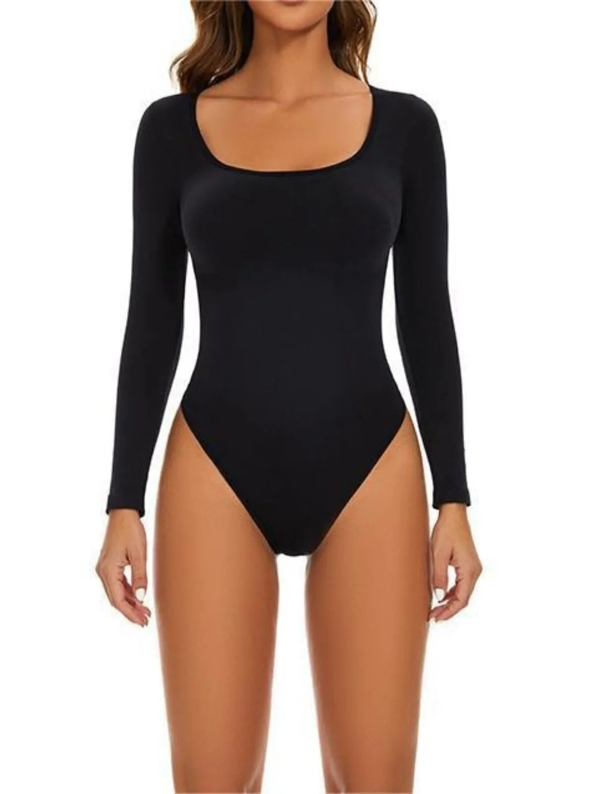 Solid Essential Square Neck High Waisted Bodysuit