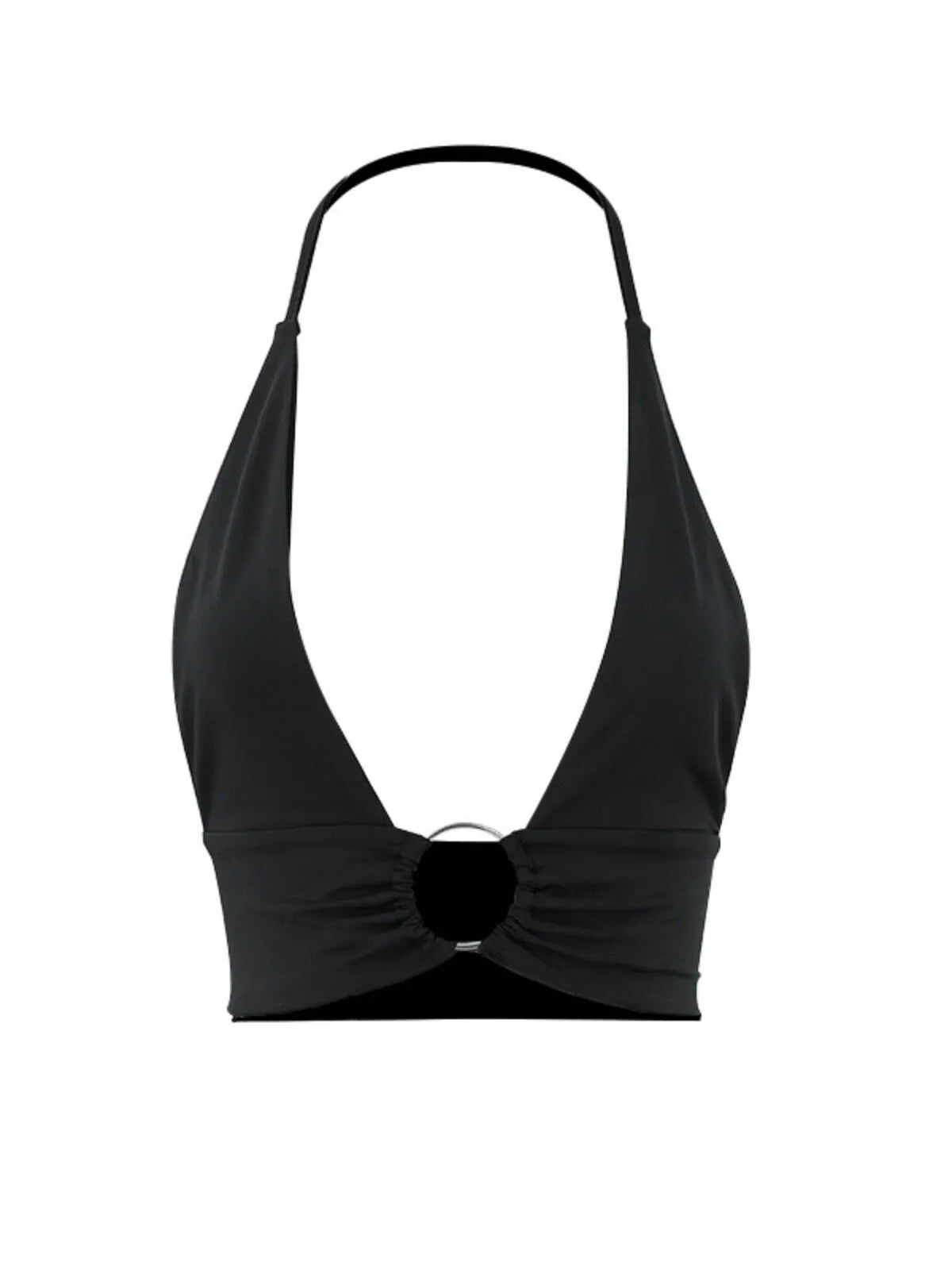 Solid Grommet Eyelet Halter Super Hot Backless Crop Cami