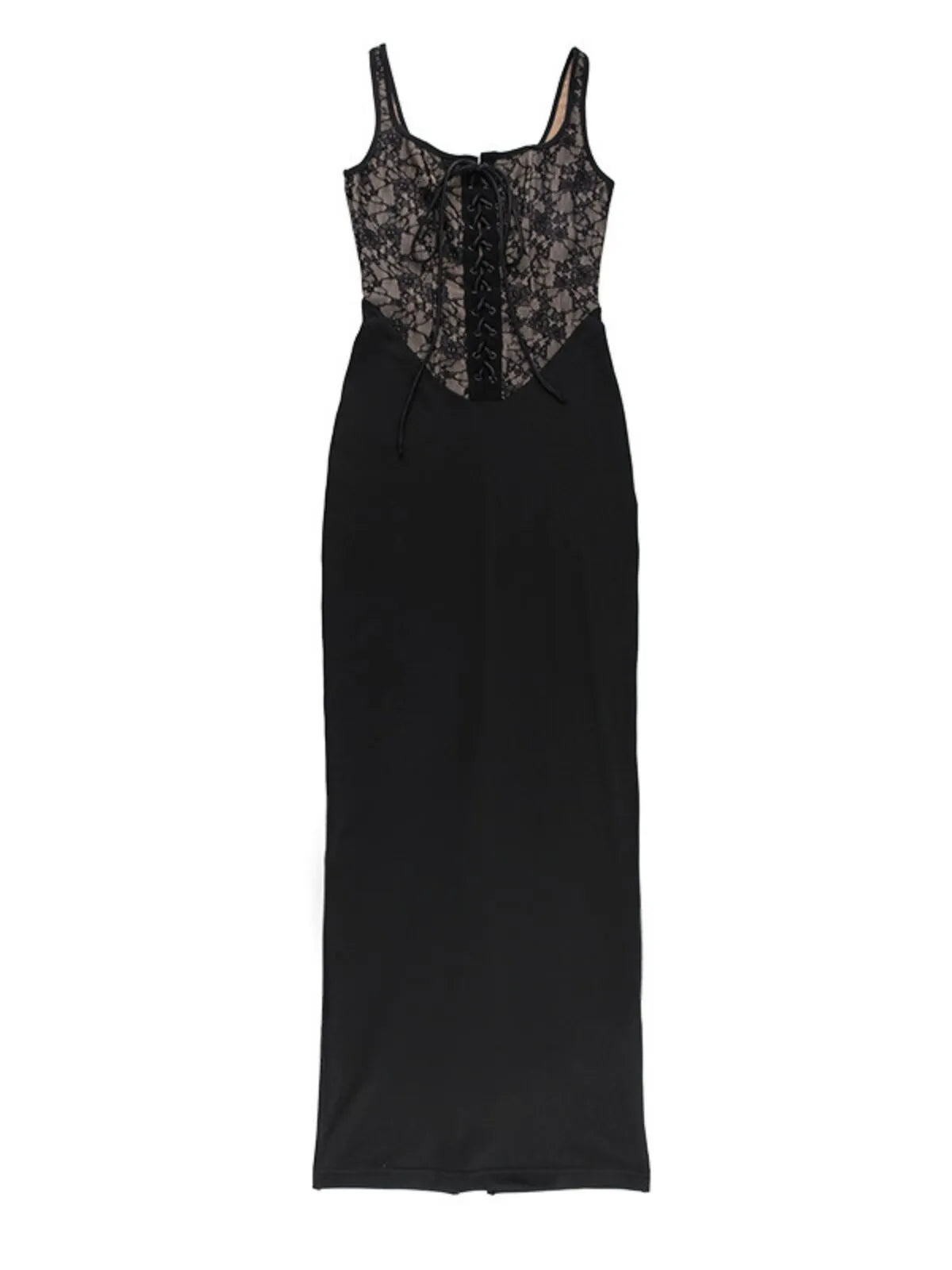 Solid Halloween Dark Style Personalized Skull Vintage Lace Spaghetti Strap Fitted Dress