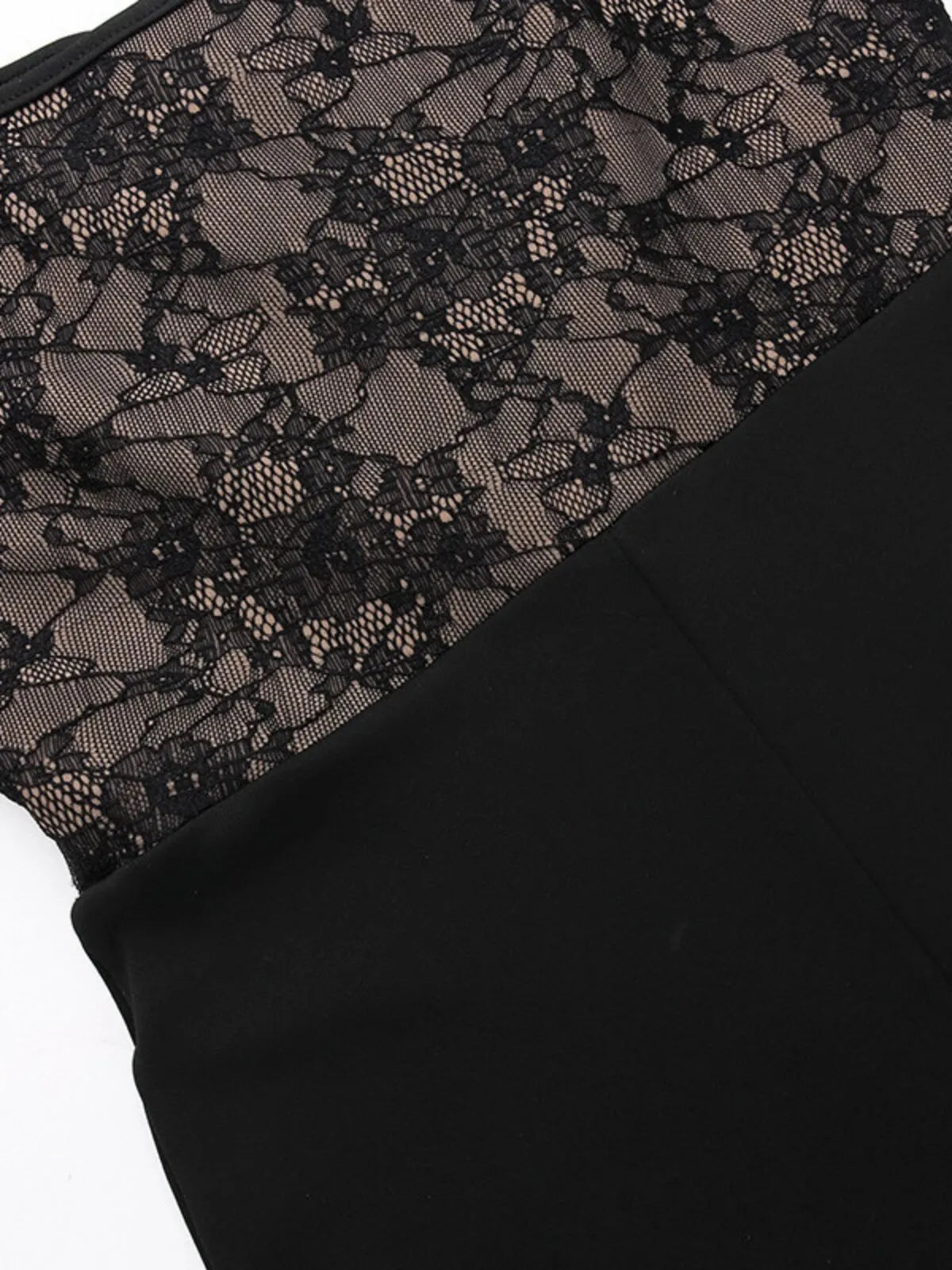 Solid Halloween Dark Style Personalized Skull Vintage Lace Spaghetti Strap Fitted Dress
