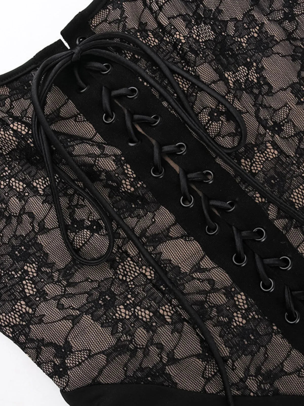 Solid Halloween Dark Style Personalized Skull Vintage Lace Spaghetti Strap Fitted Dress