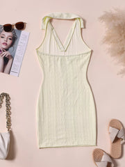 Solid Halter Bodycon Dress