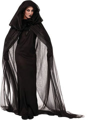 Halloween Elegant Long Witch Veil Cape Spooky Goddess Costume Fancy Dress 