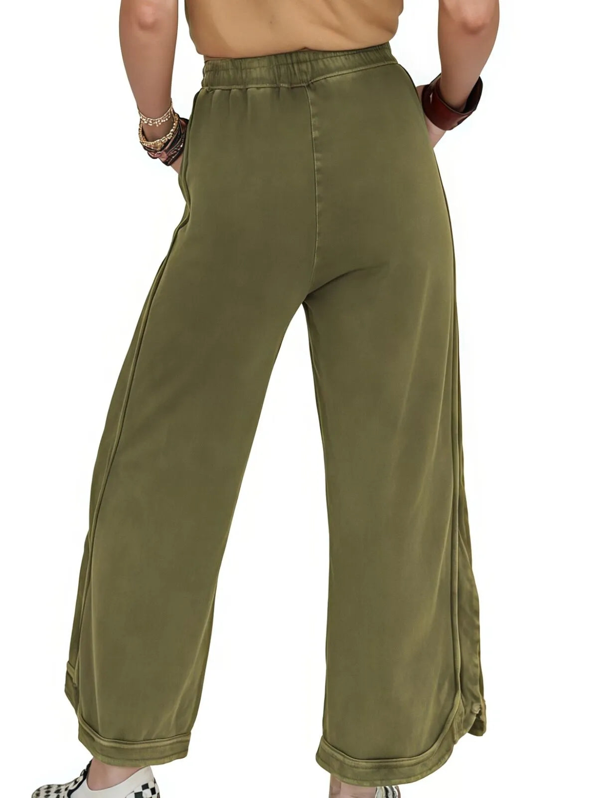 Vintage High Waist Baggy Washed Drawstring Palazzo Pants