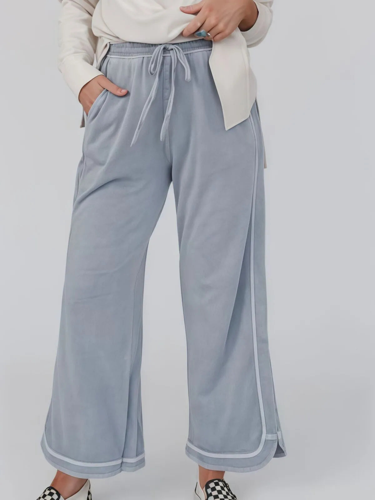 Vintage High Waist Baggy Washed Drawstring Palazzo Pants