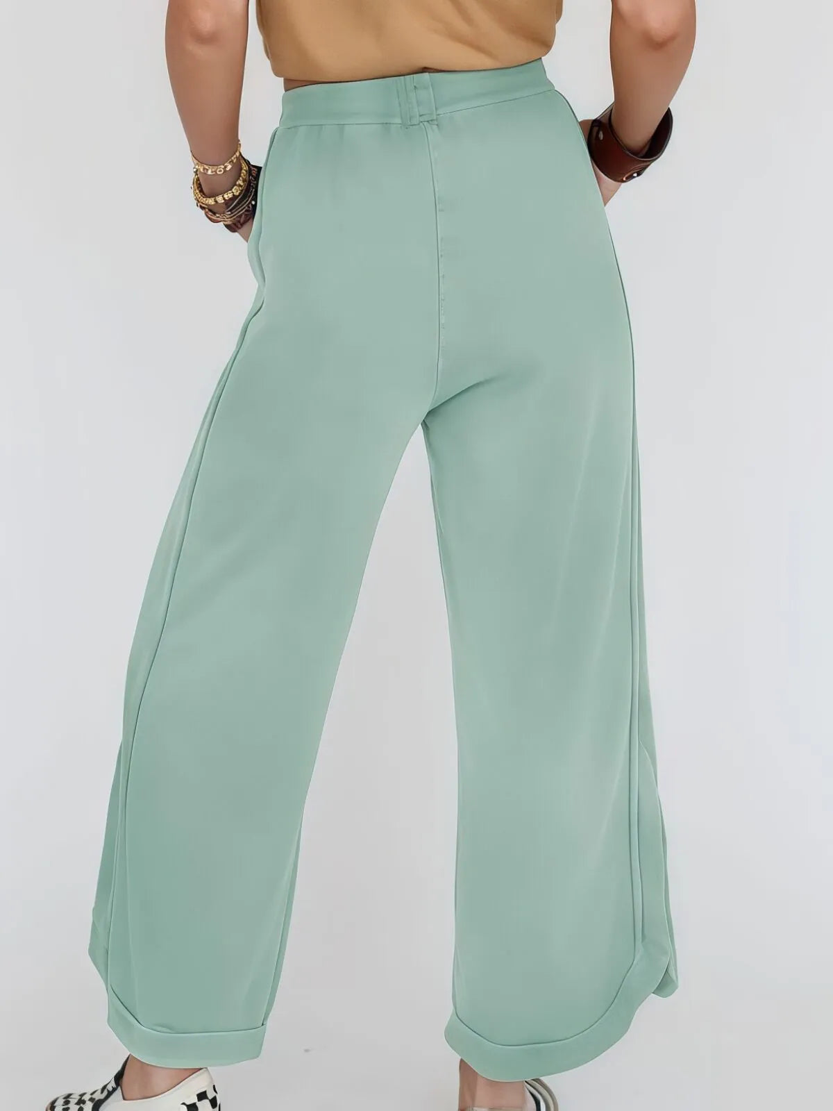 Vintage High Waist Baggy Washed Drawstring Palazzo Pants