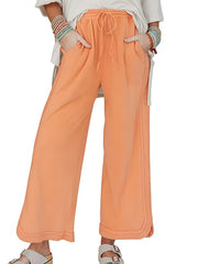 Vintage High Waist Baggy Washed Drawstring Palazzo Pants