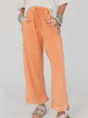 Vintage High Waist Baggy Washed Drawstring Palazzo Pants