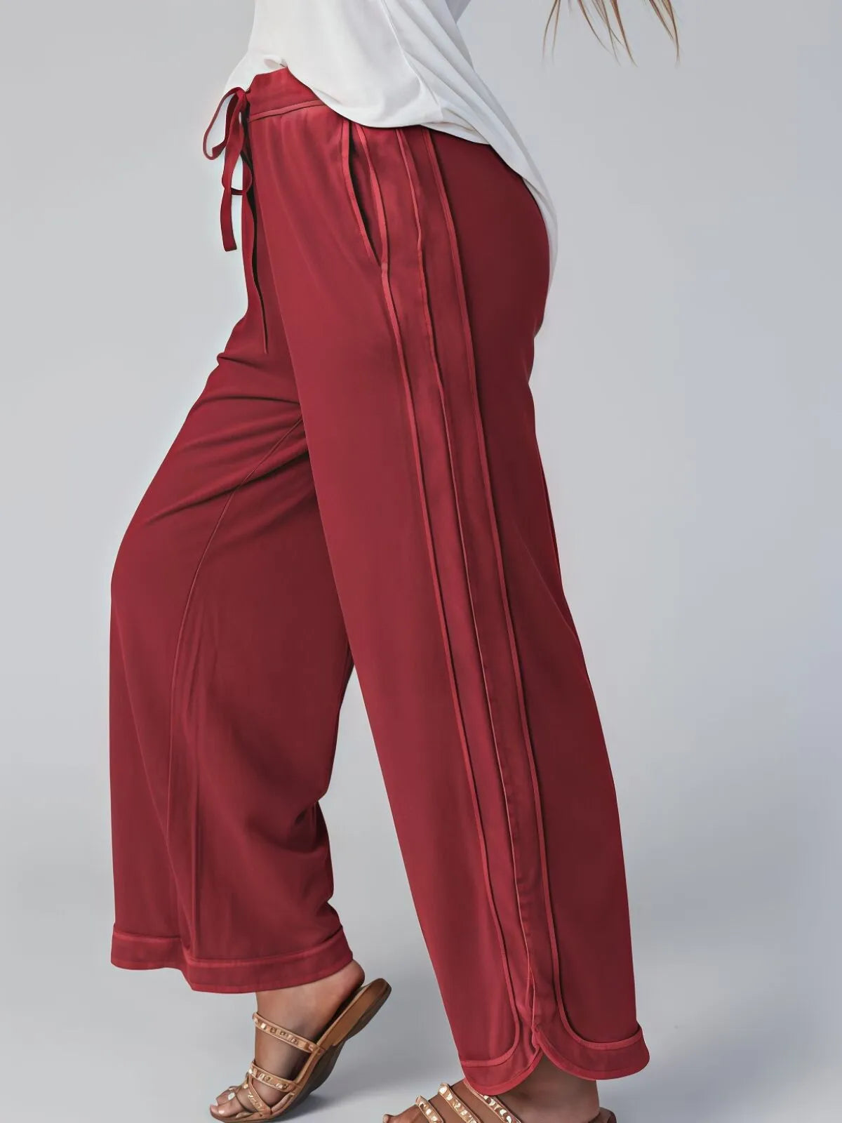 Vintage High Waist Baggy Washed Drawstring Palazzo Pants