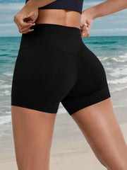 Solid High Rise Shorts