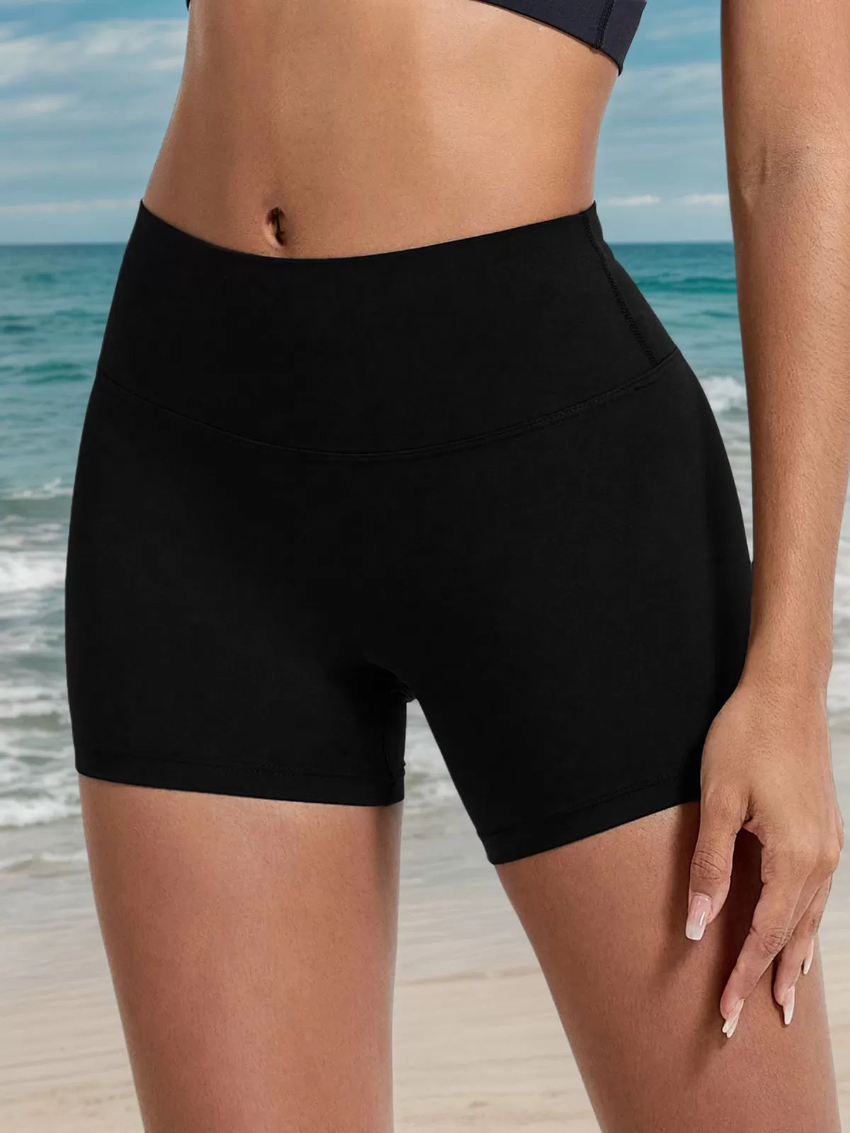 Solid High Rise Shorts