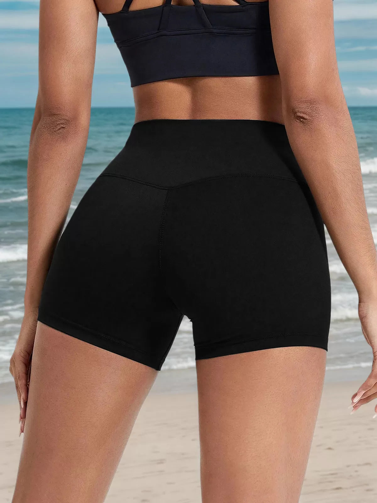 Solid High Rise Shorts