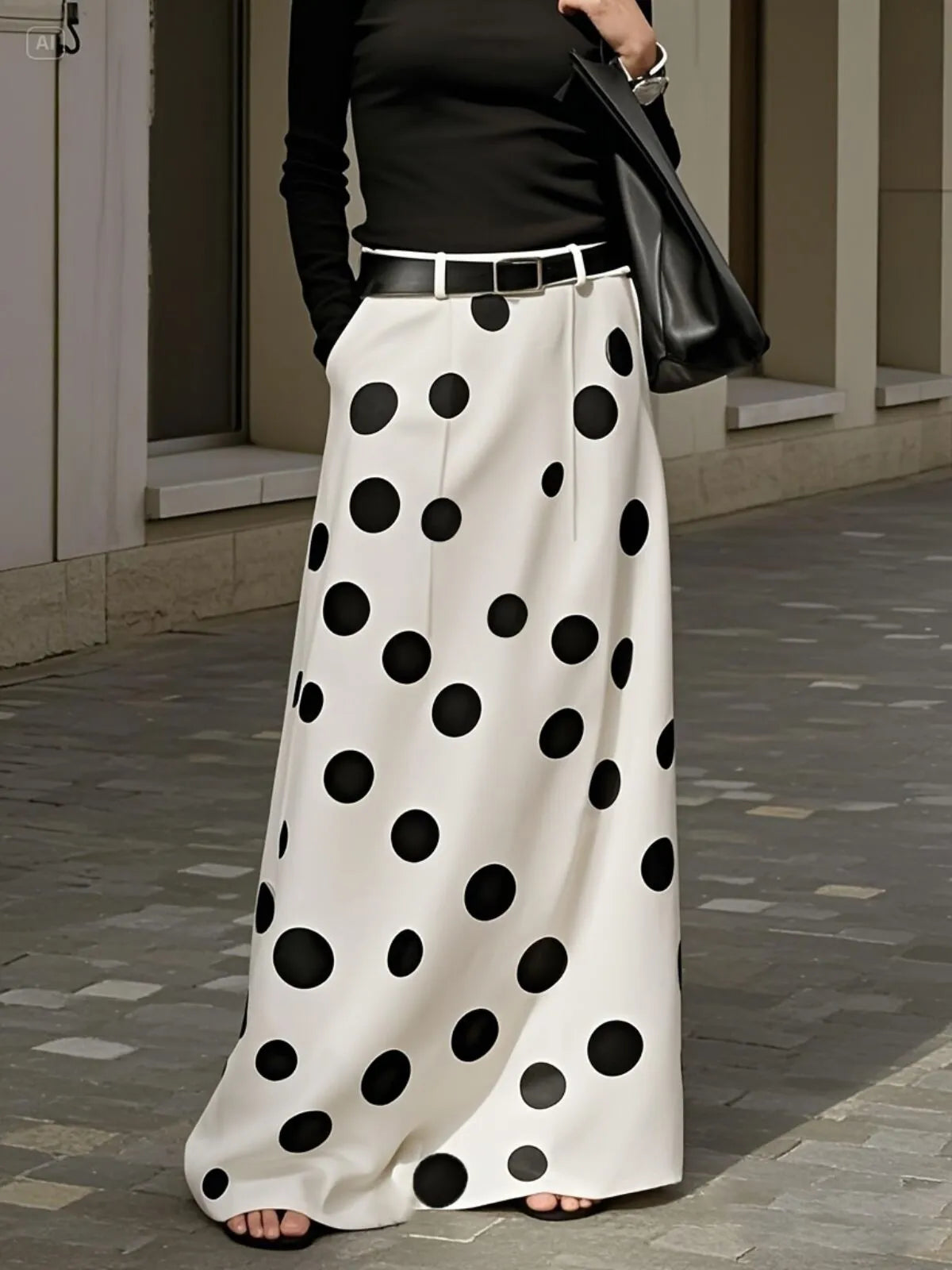 Solid Color Elegant Autumn/Spring Old Money Style Thick fashion H-shaped Commuting Hidden Center Back Skirt