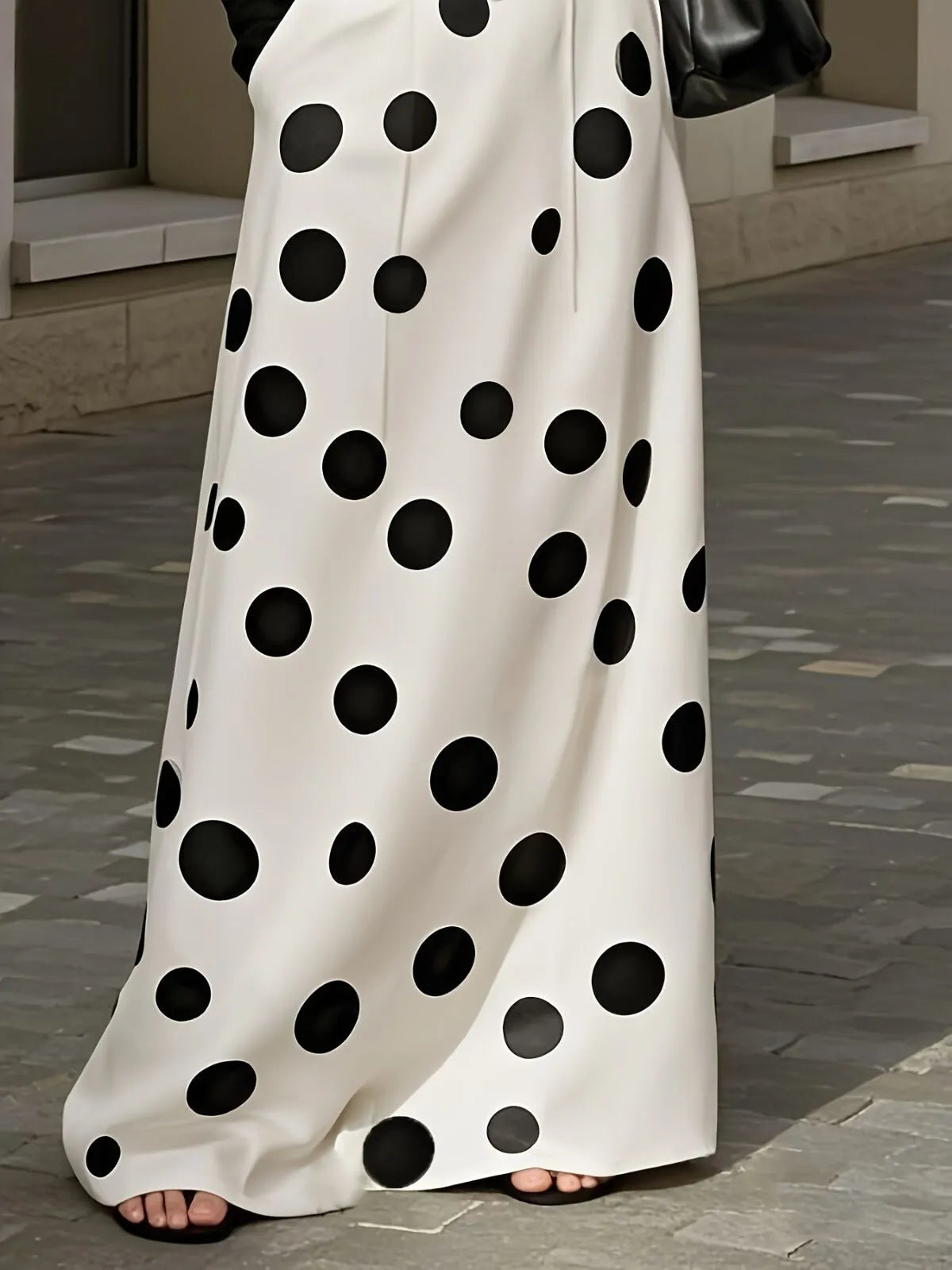 Solid Color Elegant Autumn/Spring Old Money Style Thick fashion H-shaped Commuting Hidden Center Back Skirt
