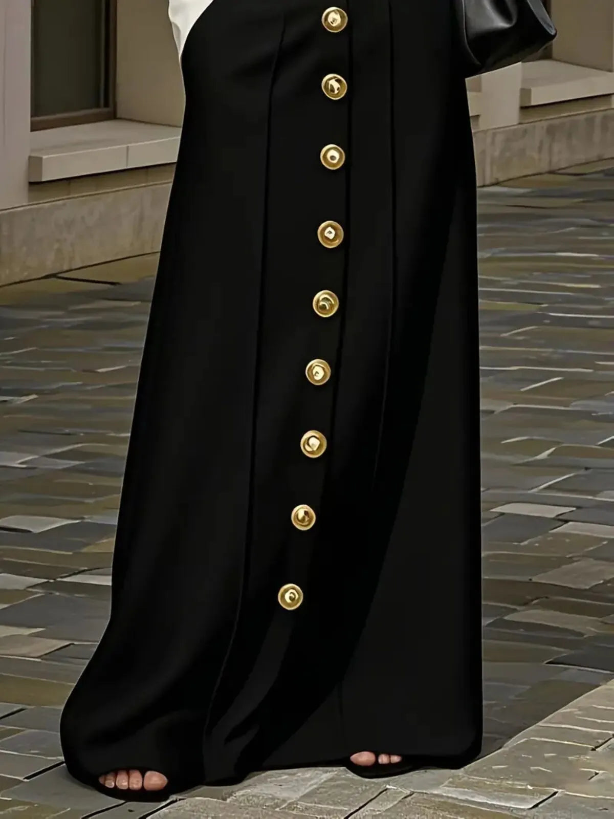 Solid Color Elegant Autumn/Spring Old Money Style Thick fashion H-shaped Commuting Hidden Center Back Skirt
