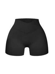 Workout Yoga Comfortable Breathable Shorts Ribbed Seamless High Waist Cross Over Athletic Leggings