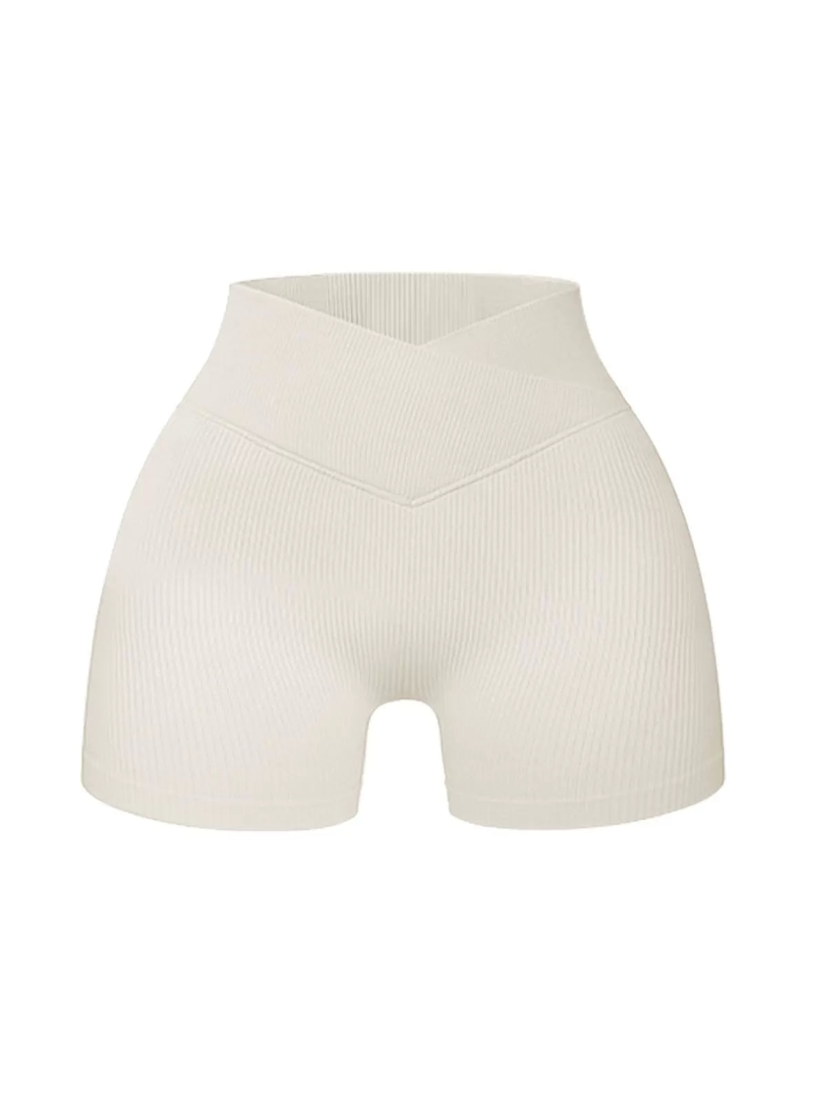 Workout Yoga Comfortable Breathable Shorts Ribbed Seamless High Waist Cross Over Athletic Leggings