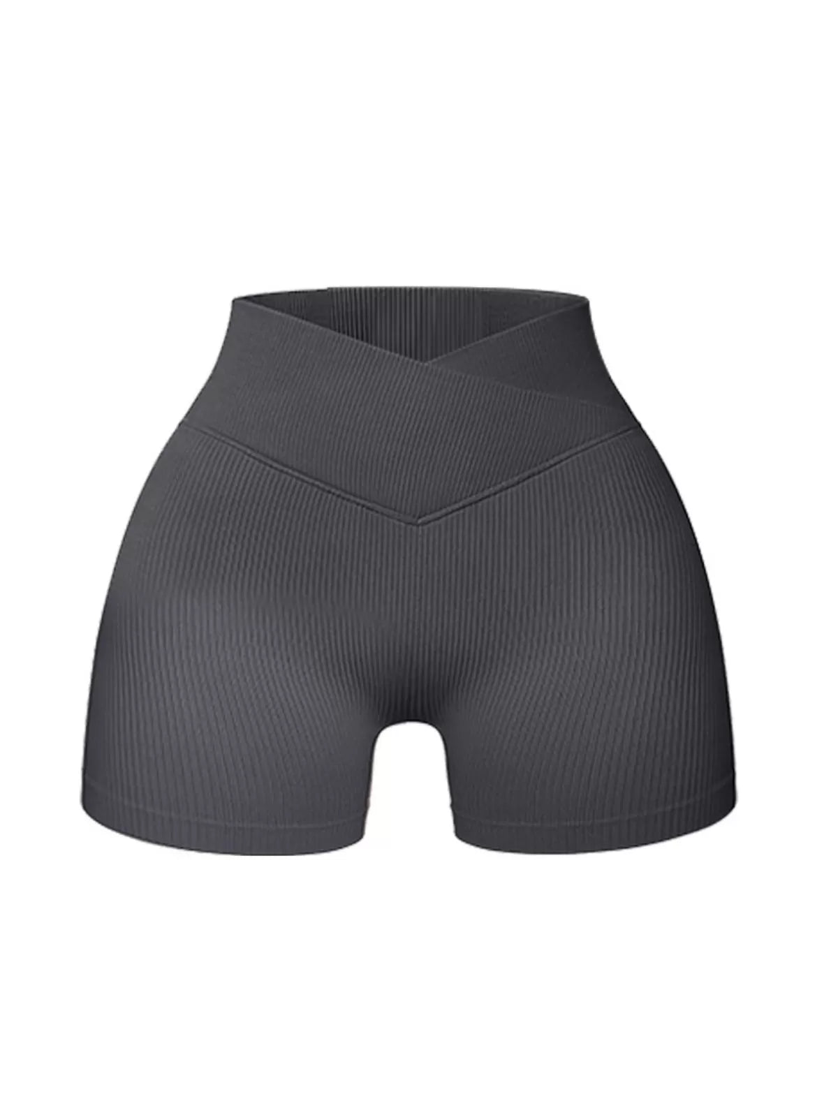 Workout Yoga Comfortable Breathable Shorts Ribbed Seamless High Waist Cross Over Athletic Leggings