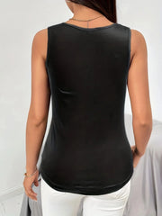 Solid Hollow Out Suspender Crisscross Front Cami