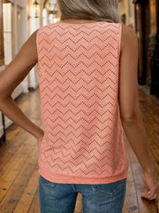 Solid Hollow Out V-neck Cami