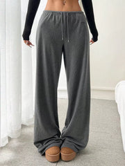 Solid Knot High Rise Palazzo Pants