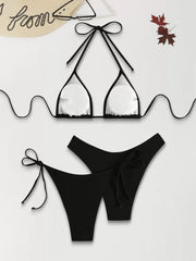 Solid Knot Low Rise Bikini Sets