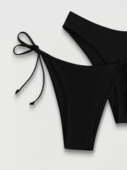 Solid Knot Low Rise Bikini Sets