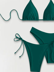 Solid Knot Low Rise Bikini Sets