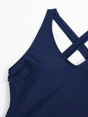 Solid Knot Low Rise V-neck Tankini