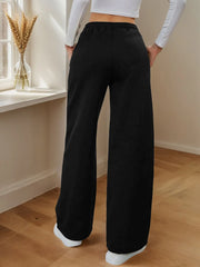 Solid Knot Medium Rise Elastic Waist Sweatpants