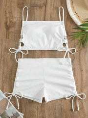 Solid Knot Medium Rise Tankini