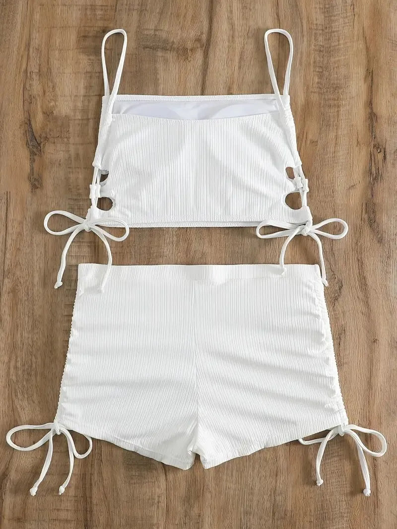 Solid Knot Medium Rise Tankini
