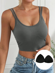 Solid Knot Spaghetti Strap Cami