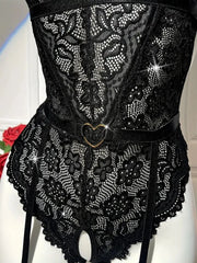 Solid Lace Cross-lacing Sexy Lingerie