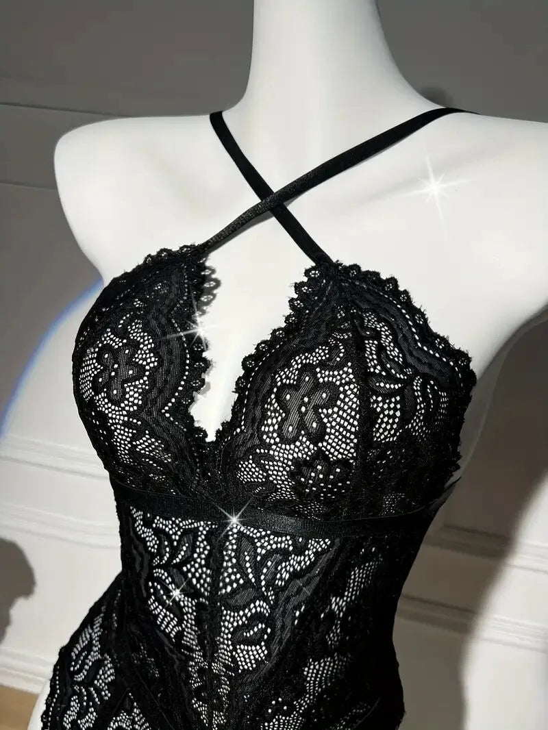 Solid Lace Cross-lacing Sexy Lingerie