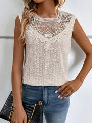 Solid Lace Round Neck Cami